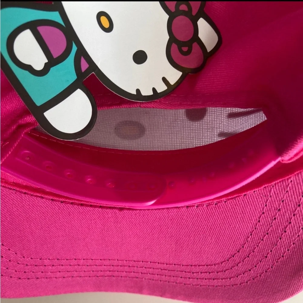 Hello Kitty Sanrio Face Youth Hat with Ears Pink NWT 2023 Children OS Adjustable